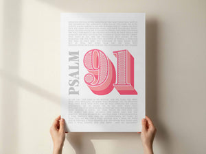 Psalm 91 poster. Pink