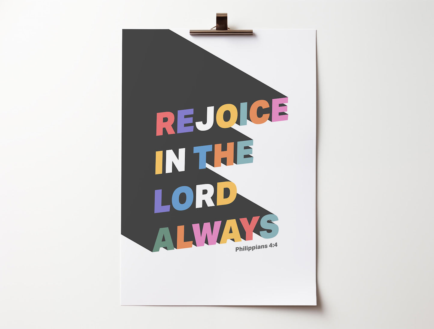 Rejoice in the Lord poster, Philippians 4 verse 4.