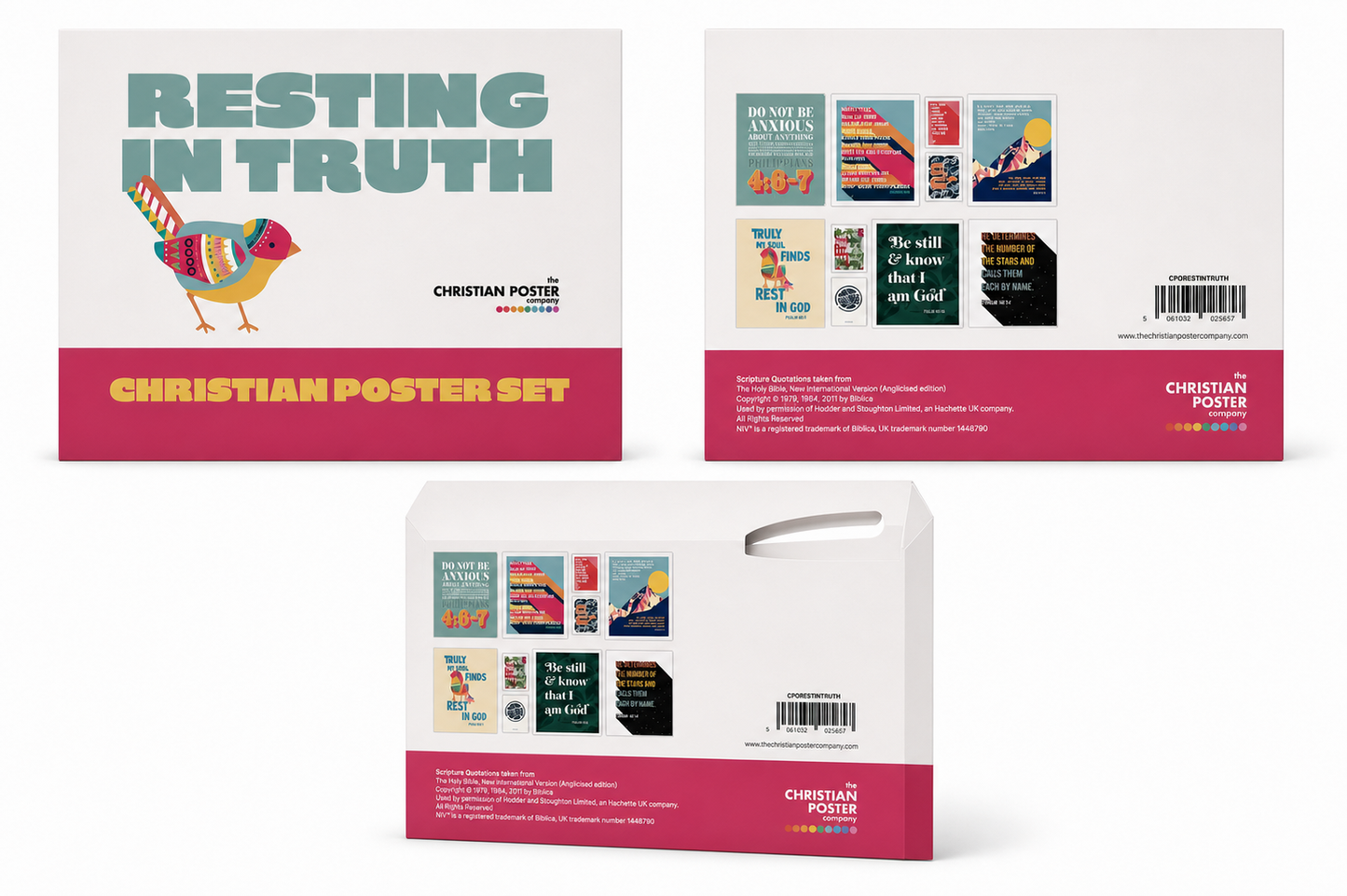 Resting in Truth | Set of 6 Christian posters and 4 Mini Prints for Schools, Churches and Homes