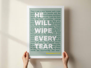 Revelation 21 poster. He will wipe every tear