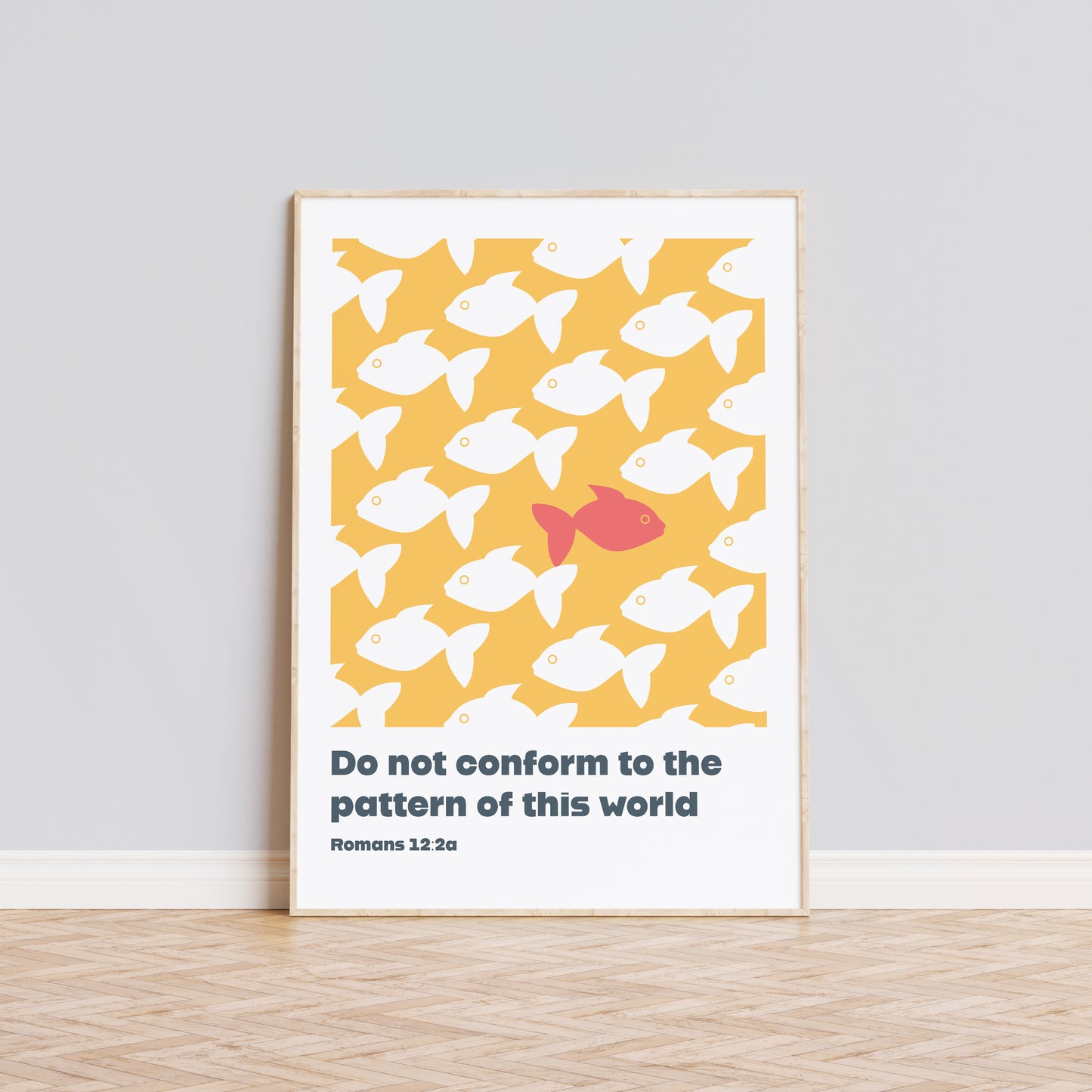 Do not conform to the pattern of this world. Romans 12 verse 2 print. Christian wall art.