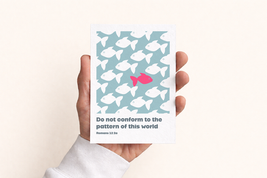 Set of Christian Postcards. Do not conform to the pattern of this world. Romans 12 verse 2