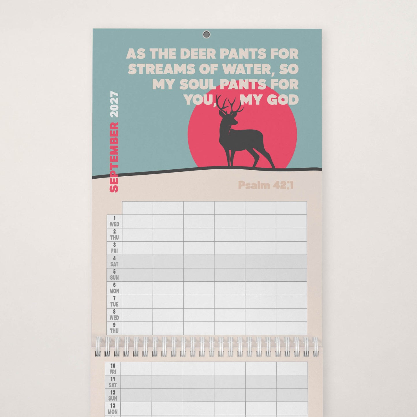 2027 six-column Christian family planner calendar