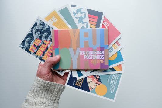 Pack of 10 Christian postcards. SET ONE