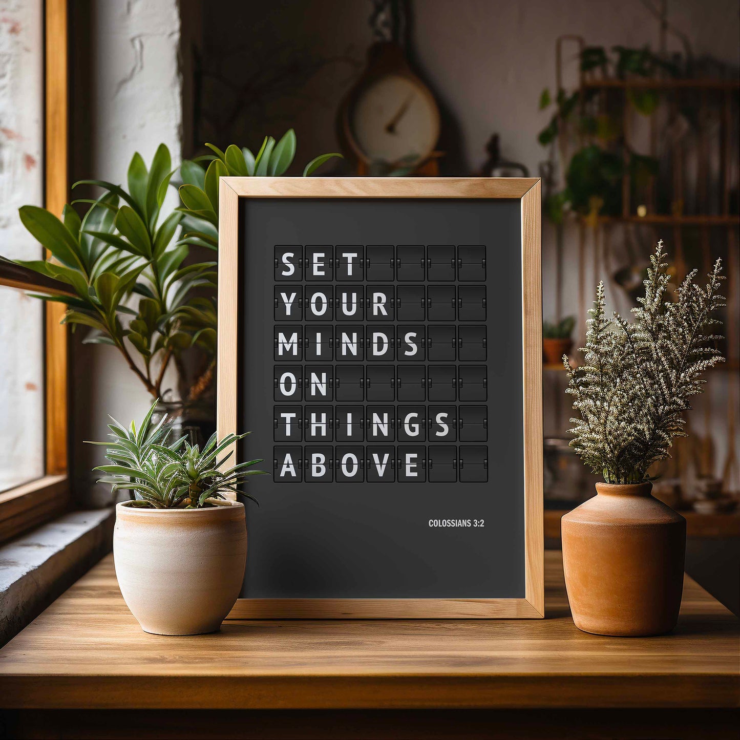 Set your minds on things above. Colossians 3 verse 2 poster