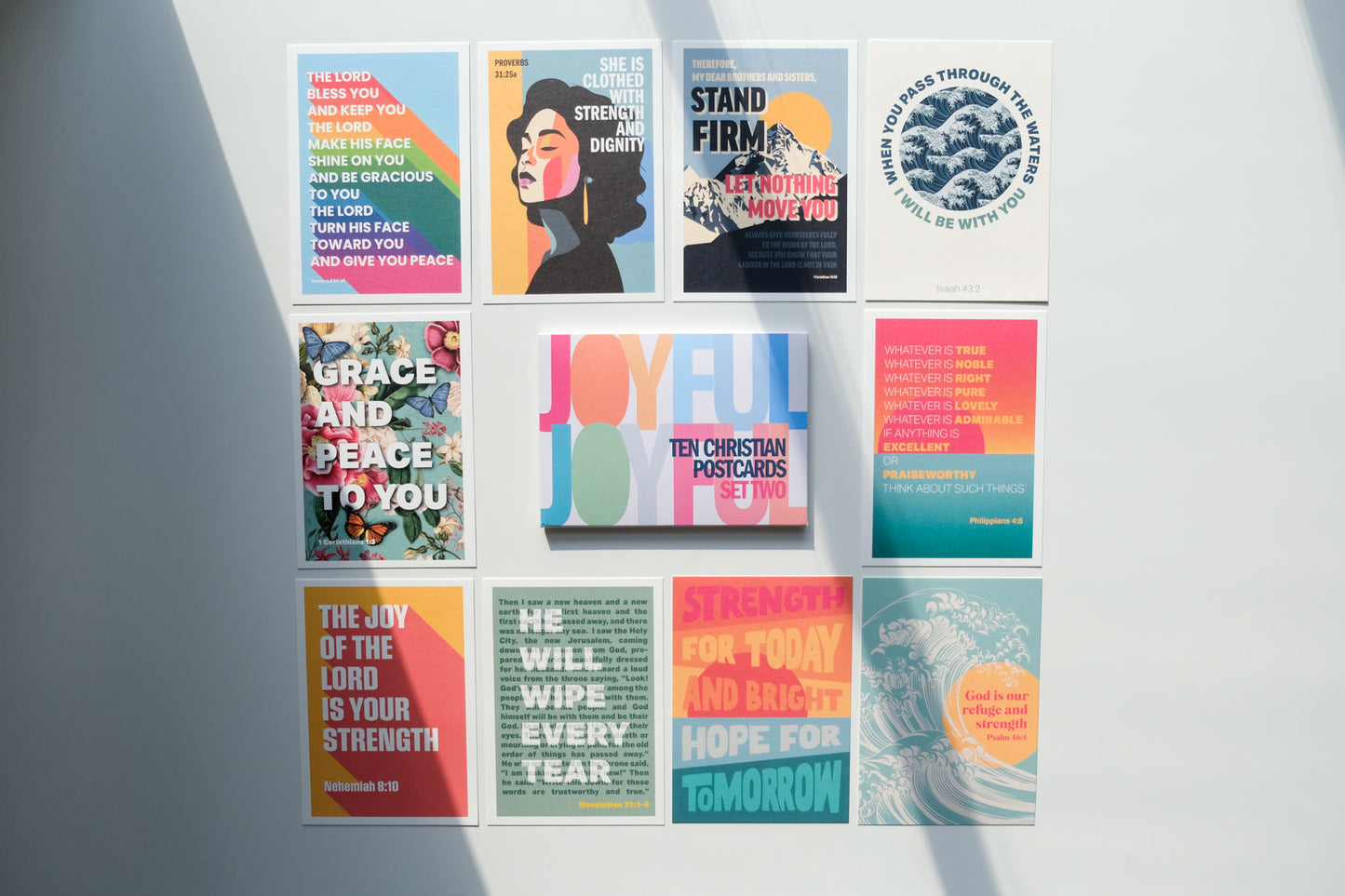 Pack of 10 Christian postcards. SET TWO