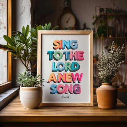 Sing to the LORD a new song. Psalm 96 verse 1 poster