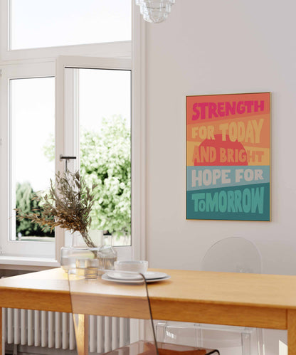 'Strength for today' poster.