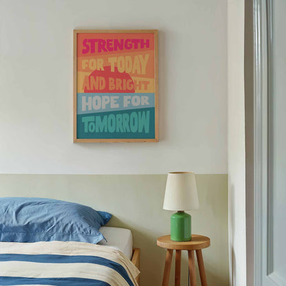 'Strength for today' poster.