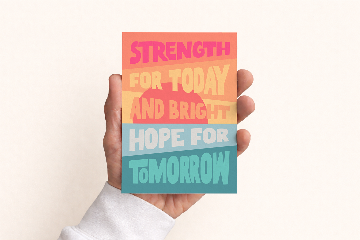 Set of Christian Postcards. 'Strength for today"