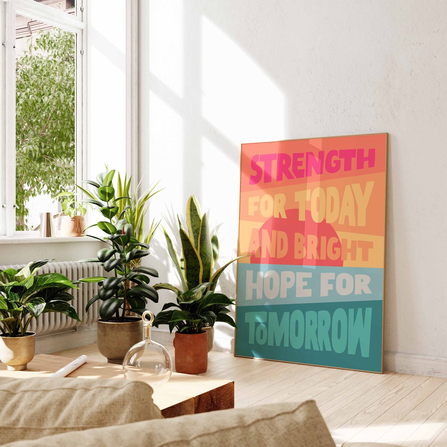 'Strength for today' poster.