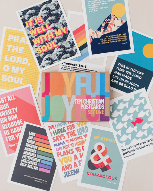 Pack of 10 Christian postcards. SET ONE