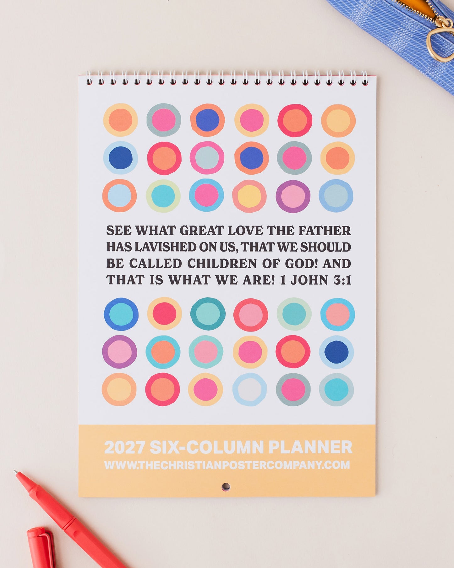 2027 six-column Christian family planner calendar