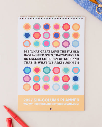 2027 six-column Christian family planner calendar