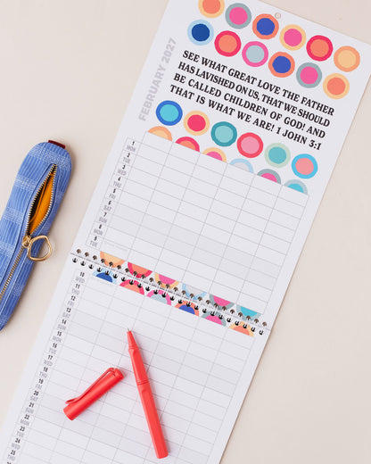2027 six-column Christian family planner calendar