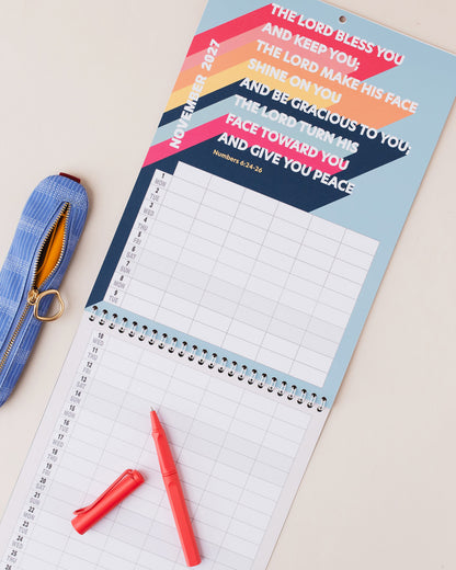 2027 six-column Christian family planner calendar