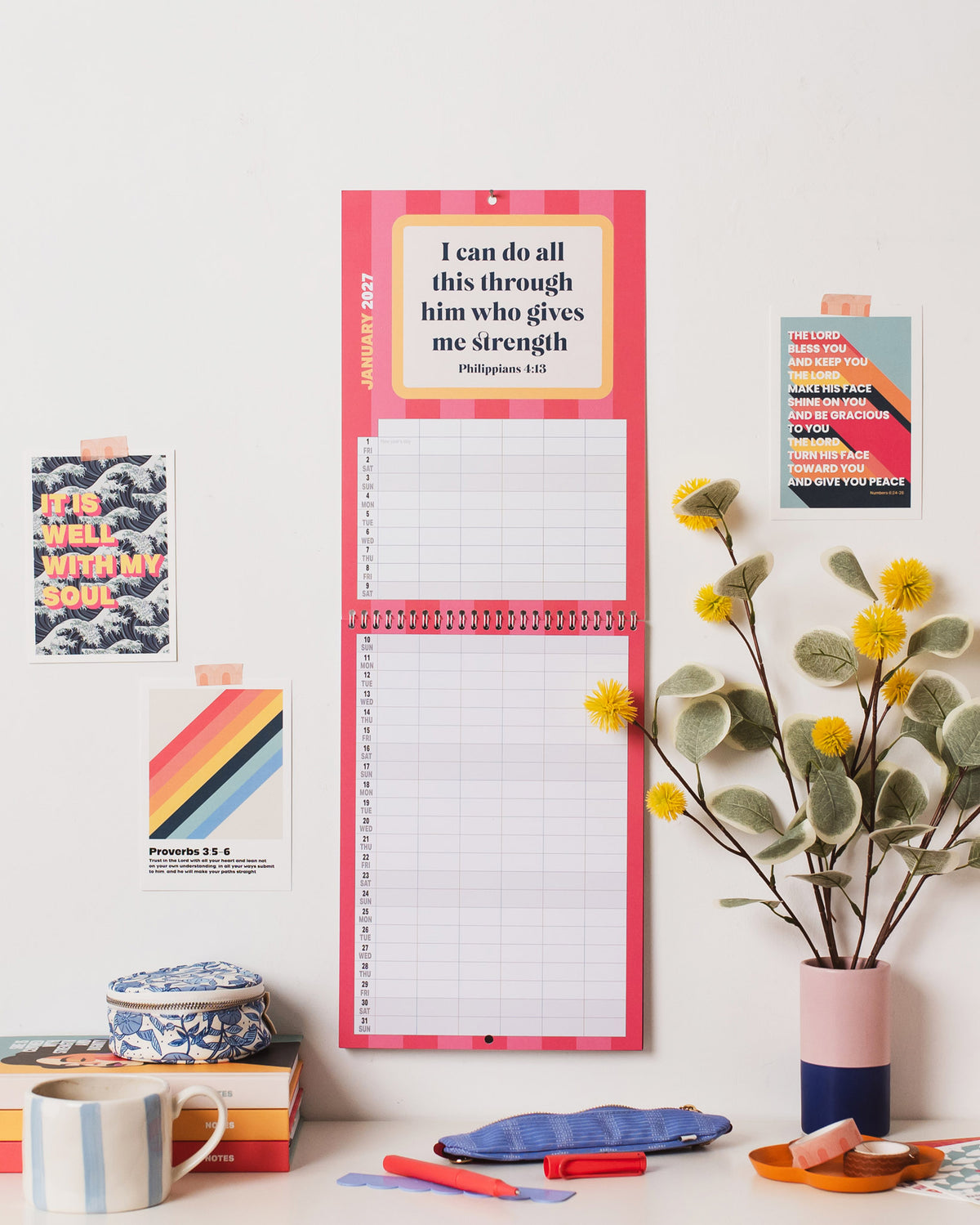 2027 six-column Christian family planner calendar