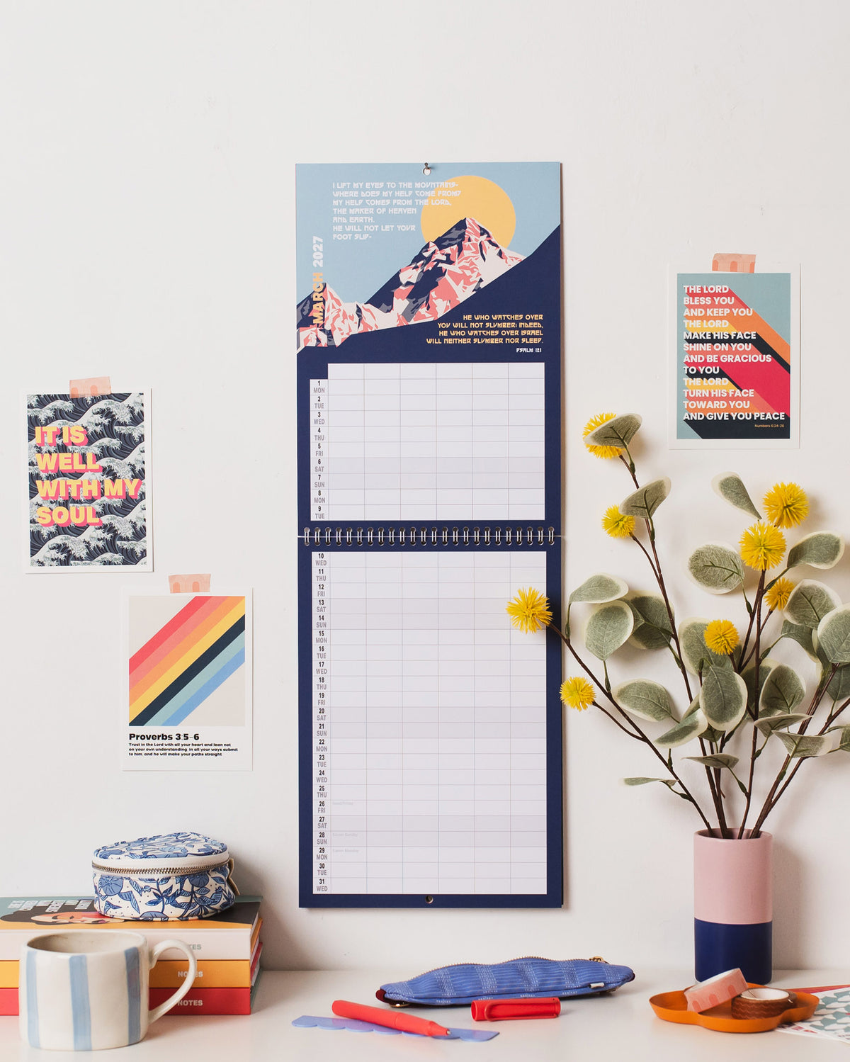 2027 six-column Christian family planner calendar