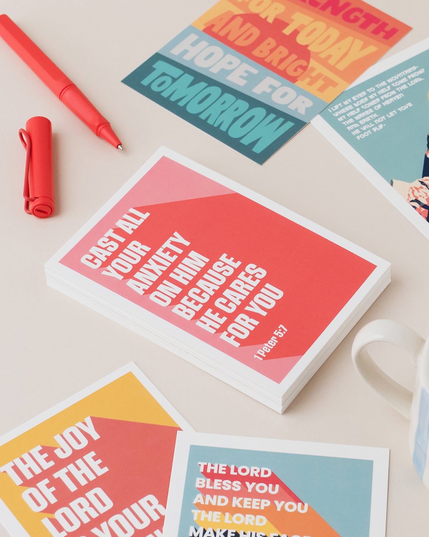 40 Christian Postcards: Colourful modern bible verse cards