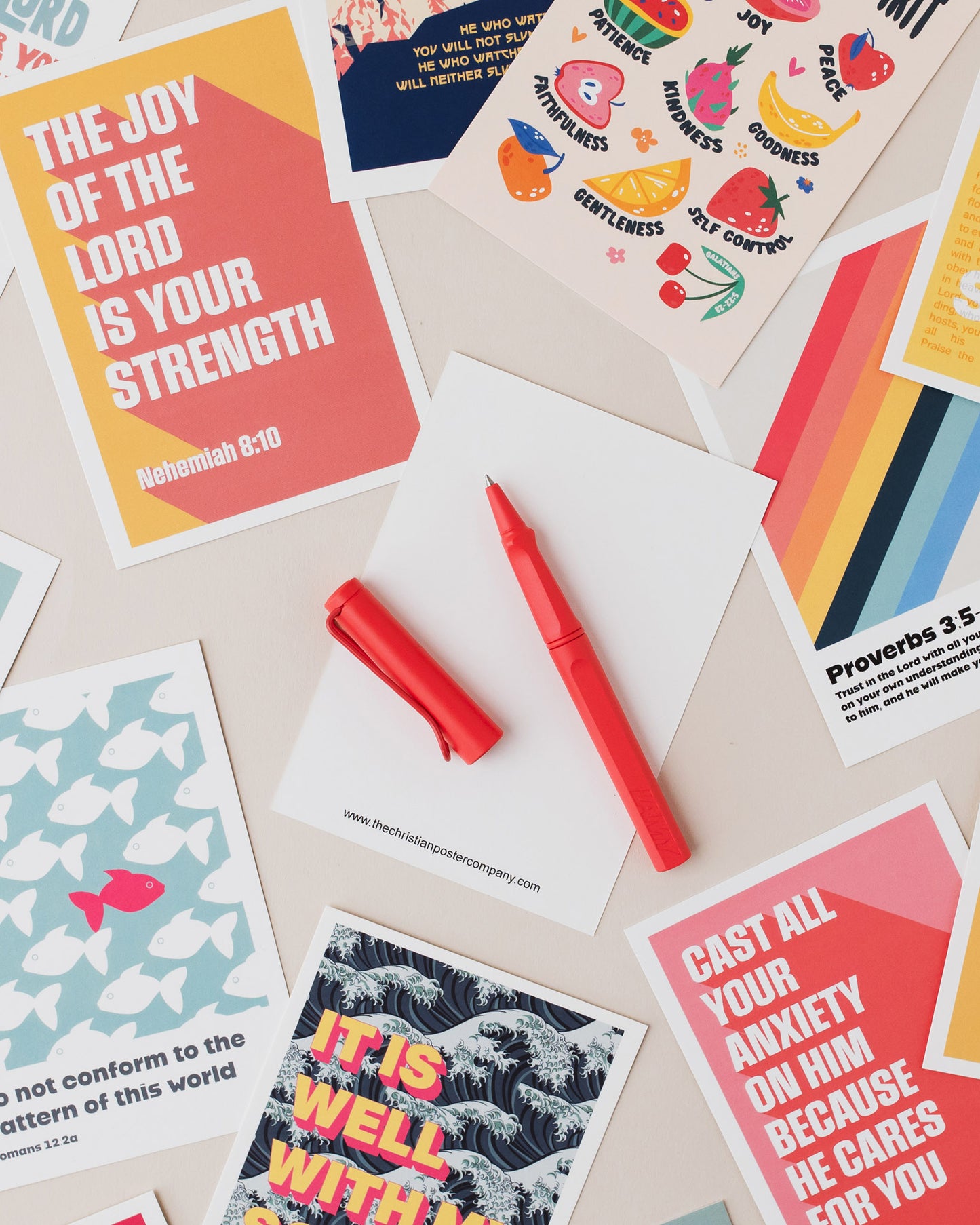 40 Christian Postcards: Colourful modern bible verse cards