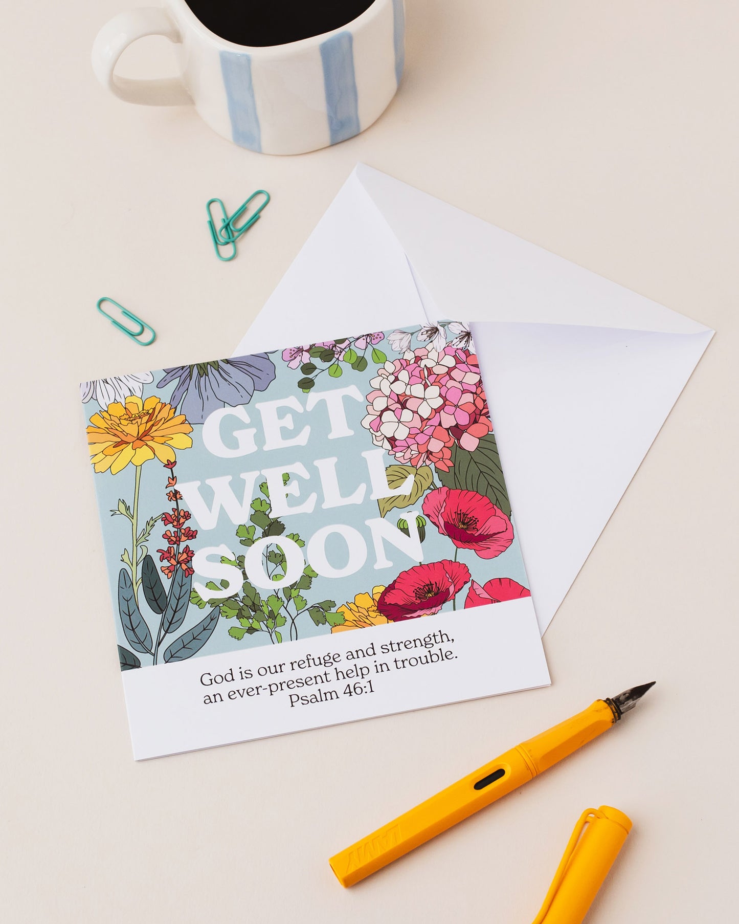 Get well soon card with bible verse
