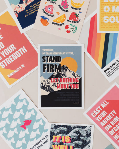 40 Christian Postcards: Colourful modern bible verse cards