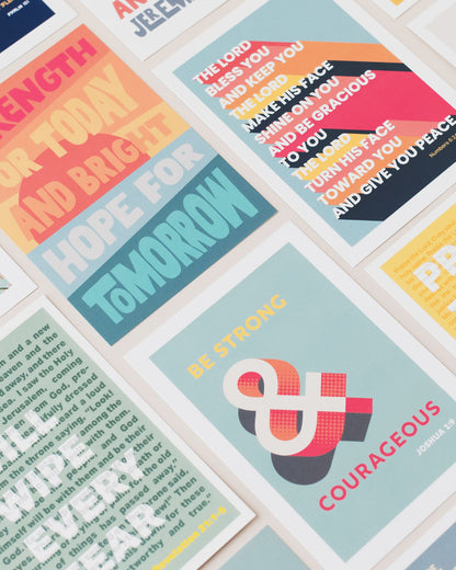 40 Christian Postcards: Colourful modern bible verse cards
