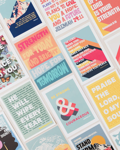 40 Christian Postcards: Colourful modern bible verse cards