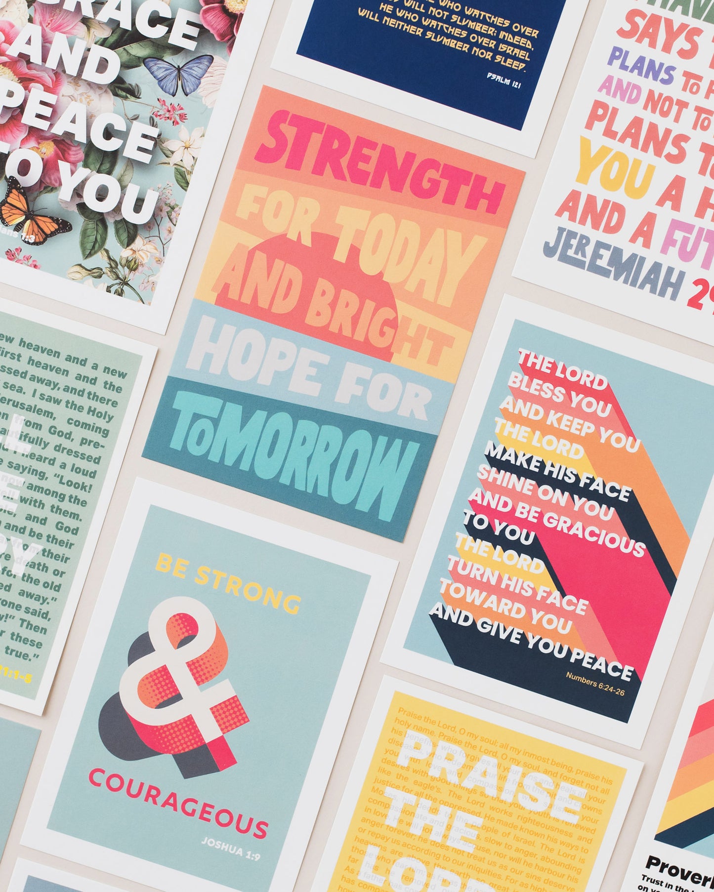 40 Christian Postcards: Colourful modern bible verse cards