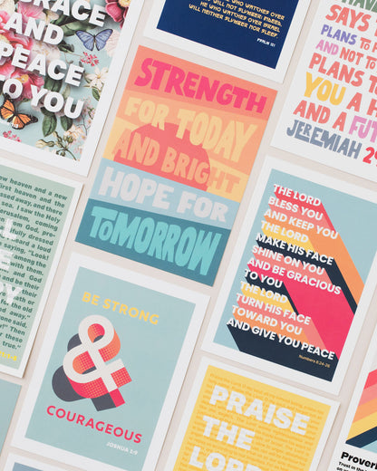 40 Christian Postcards: Colourful modern bible verse cards