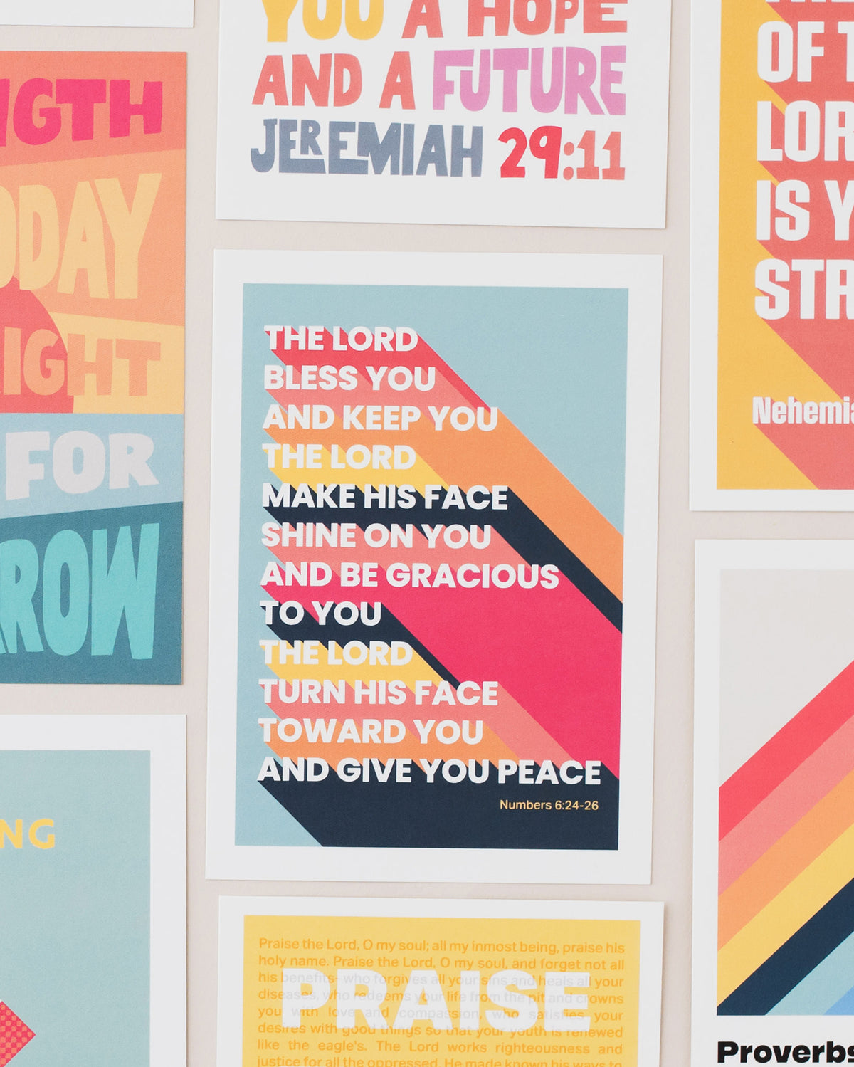 40 Christian Postcards: Colourful modern bible verse cards