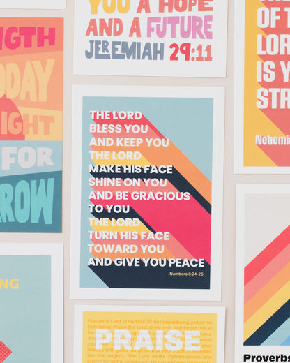 40 Christian Postcards: Colourful modern bible verse cards