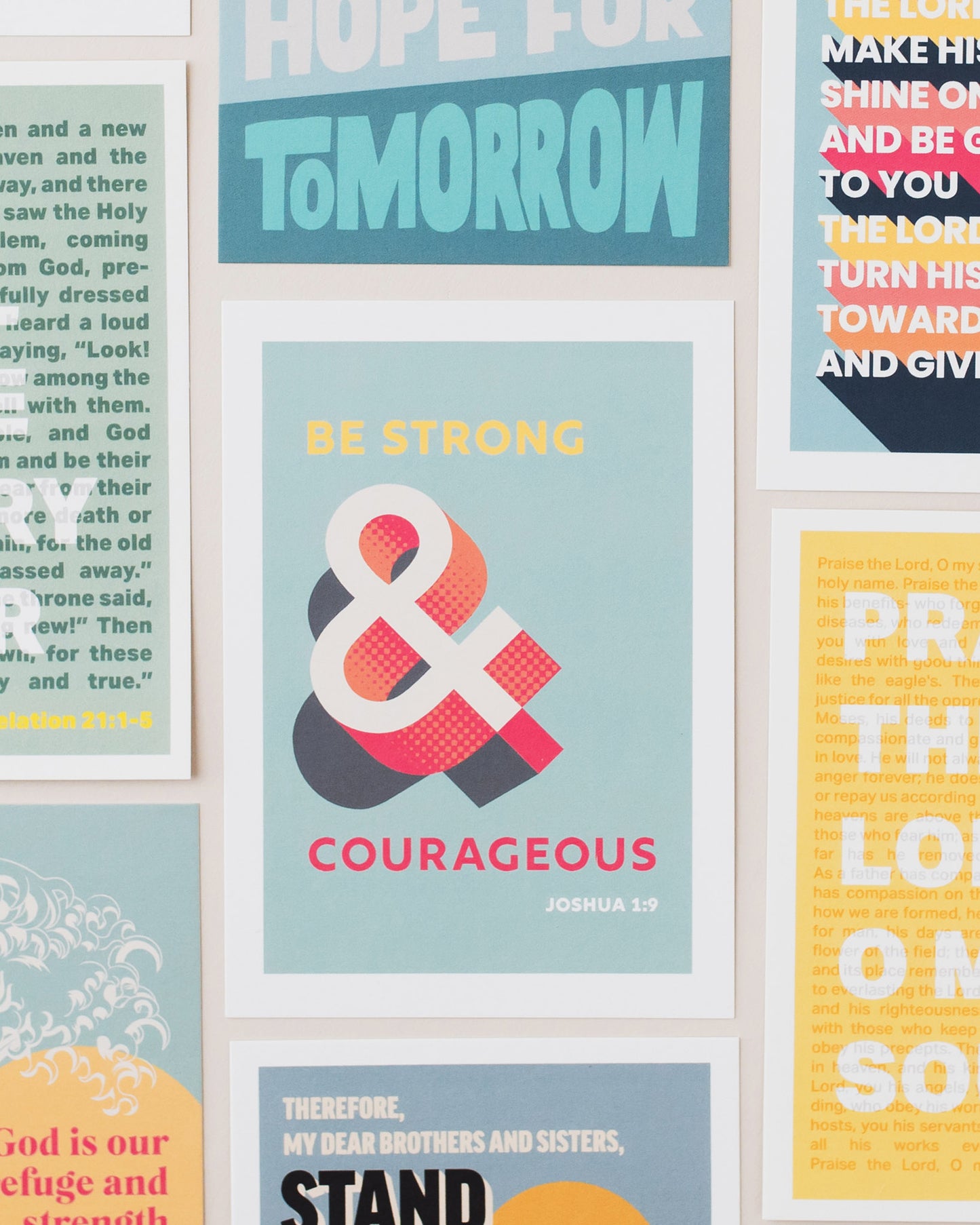 40 Christian Postcards: Colourful modern bible verse cards