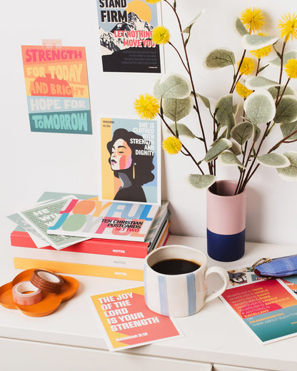 40 Christian Postcards: Colourful modern bible verse cards