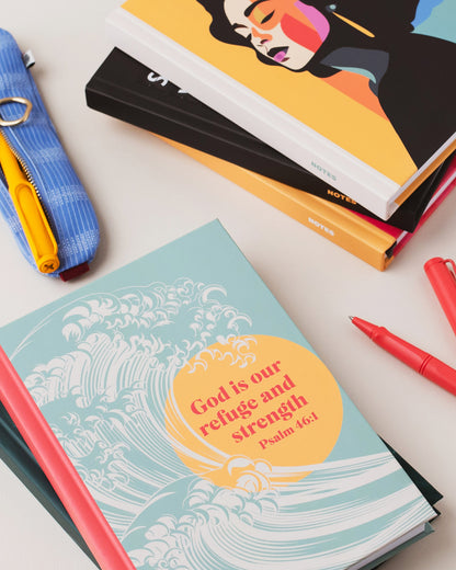 God Is Our Refuge and Strength Christian Notebook – Luxury A5 Hardback Journal | Psalm 46:1