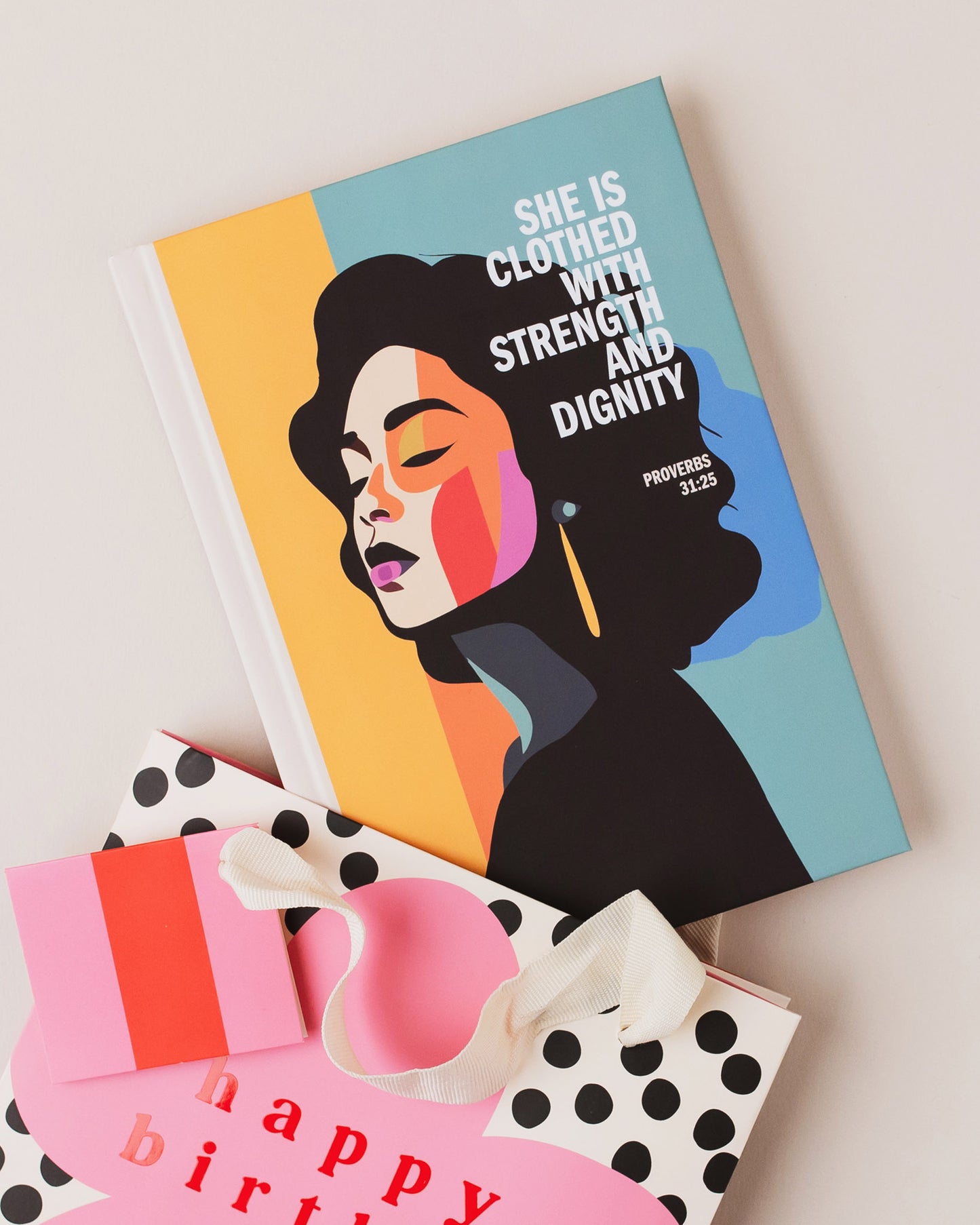 Proverbs 31:25 Christian Notebook - Premium Hardback Journal for Women - She is Clothed With Strength And Dignity