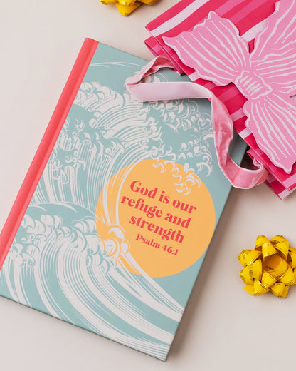 God Is Our Refuge and Strength Christian Notebook – Luxury A5 Hardback Journal | Psalm 46:1