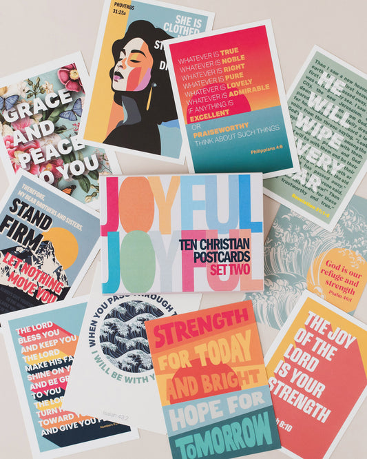 Pack of 10 Christian postcards. SET TWO