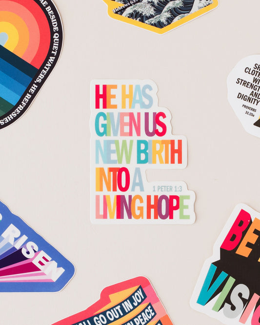 1 Peter 1. Eco-vinyl sticker. Living hope.