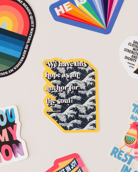 We have this hope. Eco-vinyl sticker. Hebrews 6 verse 19