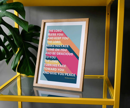 The lord bless you and keep you A4 framed poster