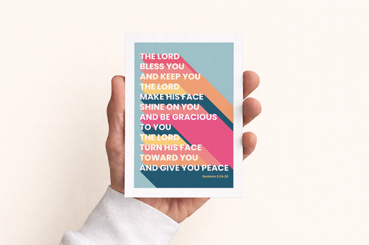 Set of Christian postcards. 'The lord bless you and keep you'