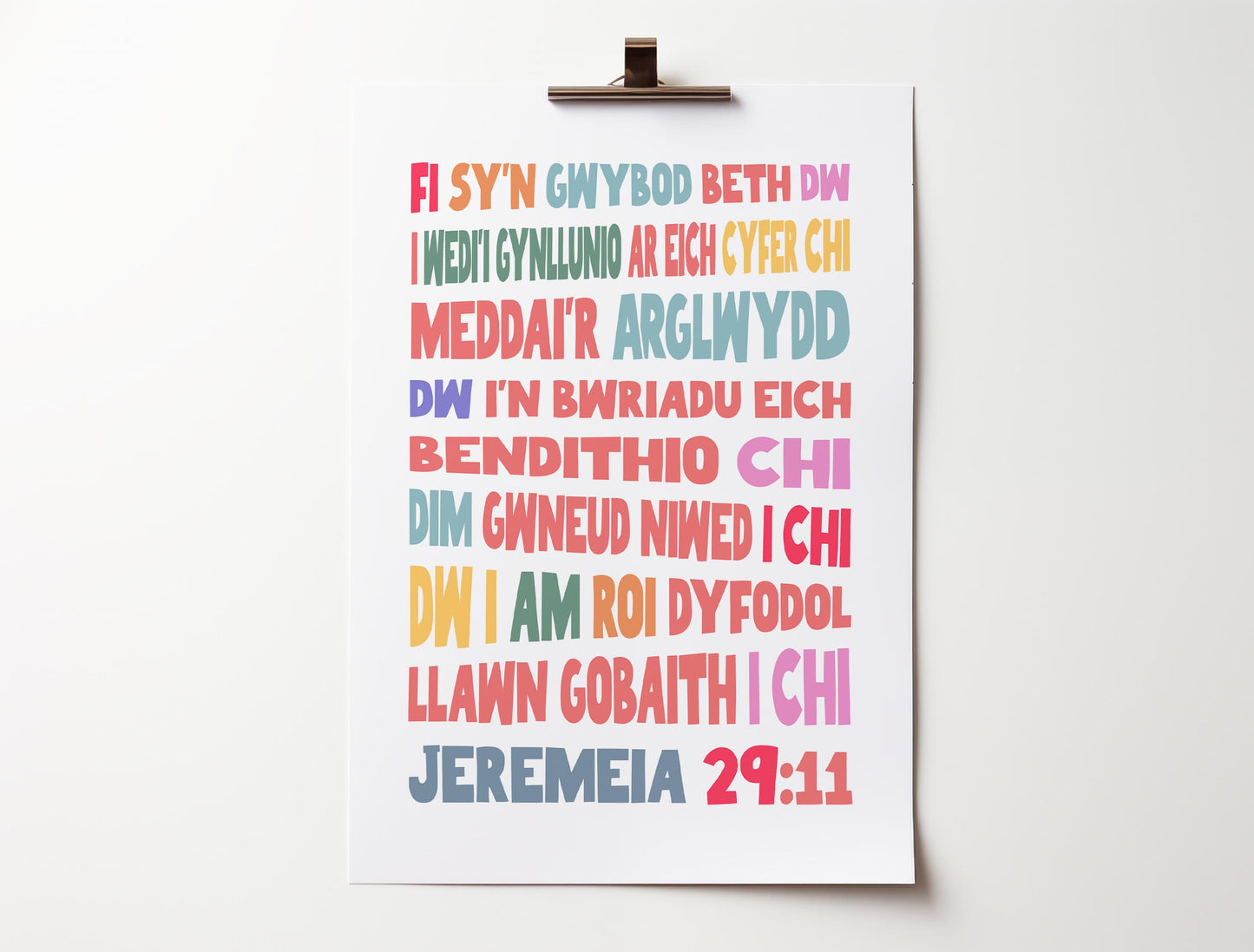 Welsh language Jeremiah 29 christian poster