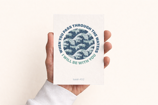 Set of Christian Postcards. 'When you pass through the waters..." - Isaiah 43 v 2