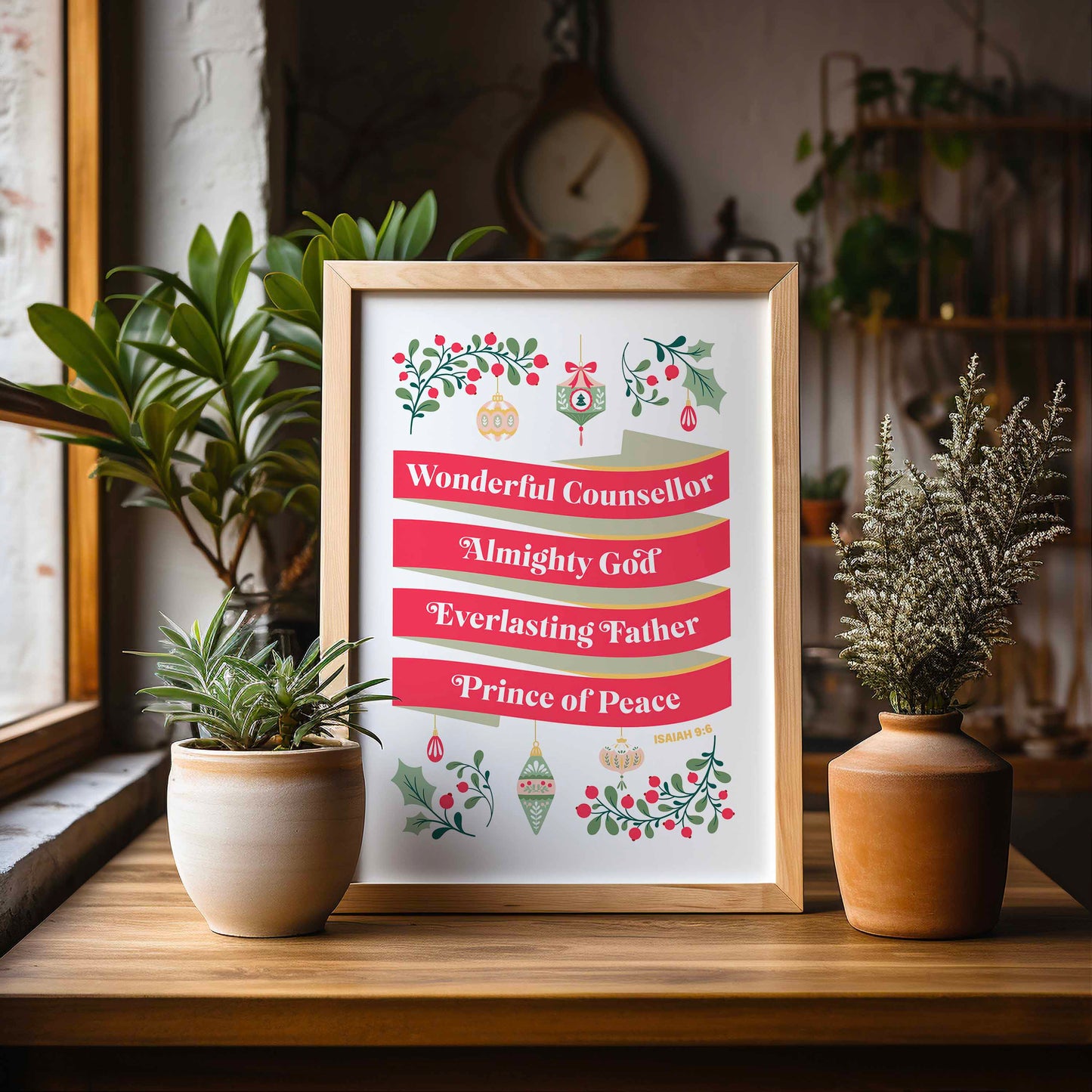 Wonderful counsellor, Almighty God poster (Isaiah 9 verse 6)
