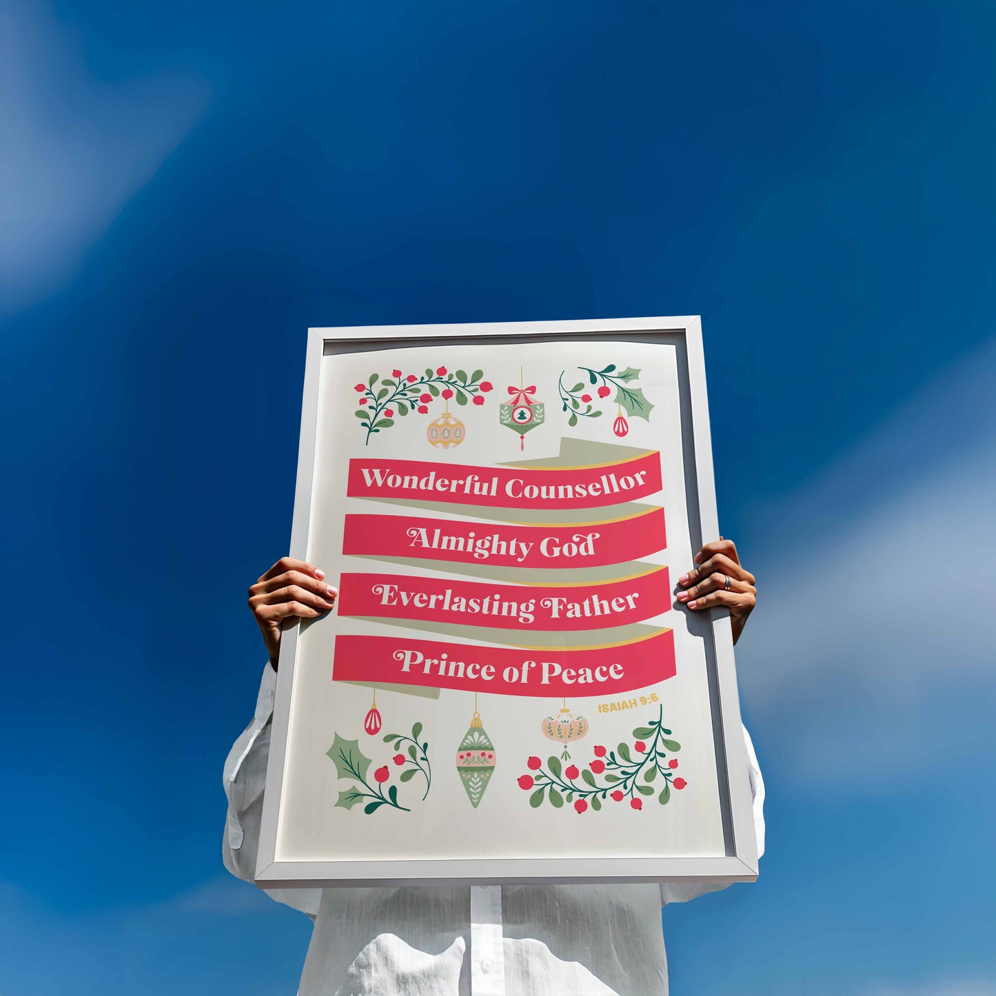 Wonderful counsellor, Almighty God poster (Isaiah 9 verse 6)
