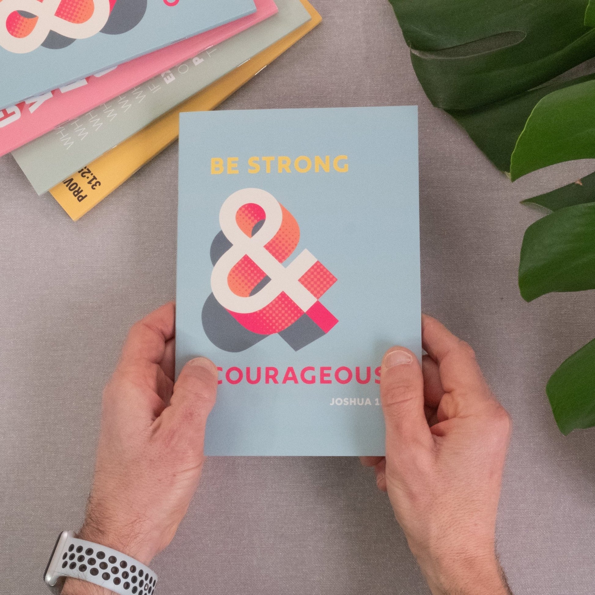 A5 Notebook. Be strong and courageous. Dotted, lined or plain pages. - The Christian Poster Company