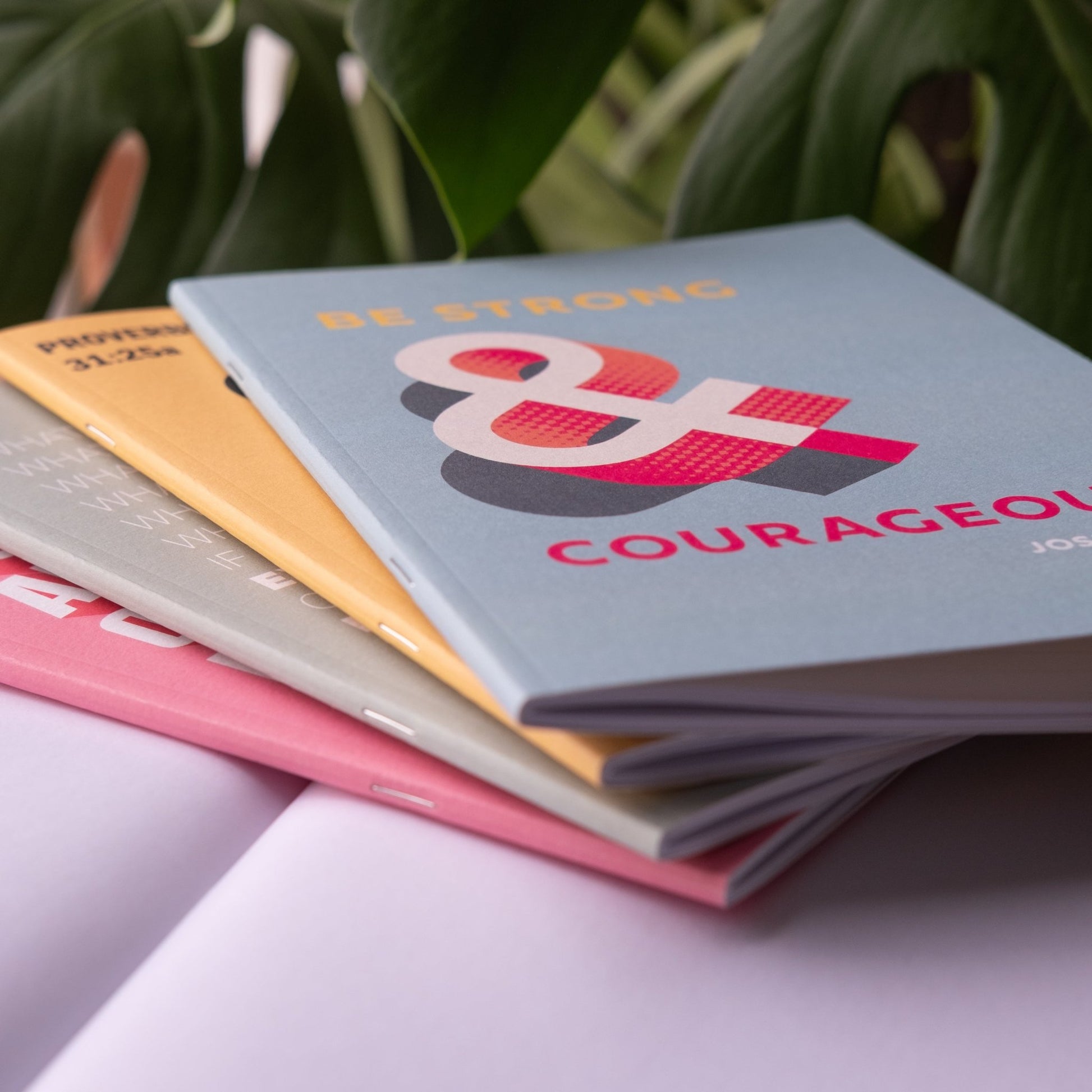 A5 Notebook. Be strong and courageous. Dotted, lined or plain pages. - The Christian Poster Company