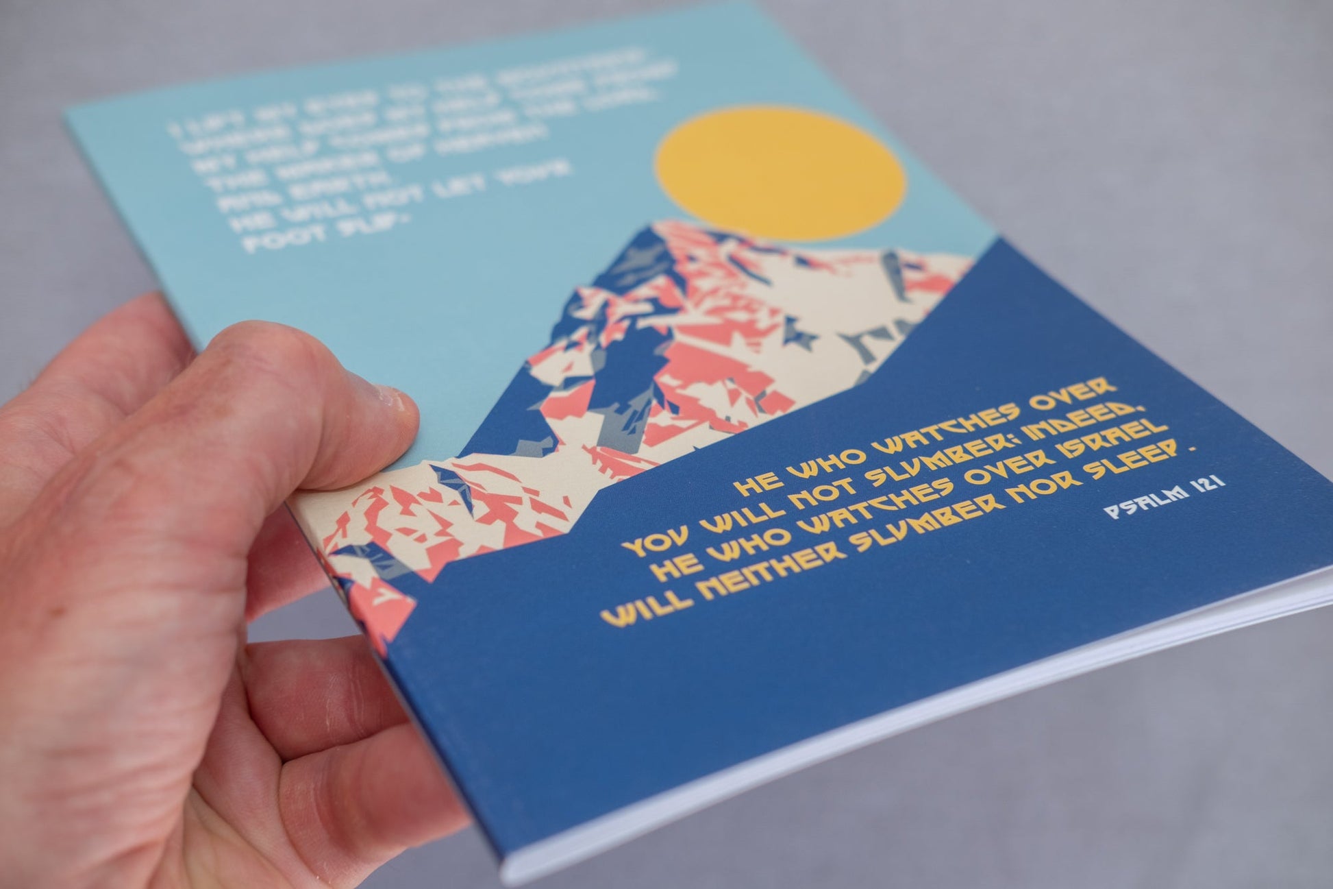 A5 Notebook. I lift up my eyes to the mountains. Psalm 121 - The Christian Poster Company