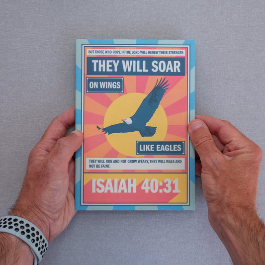 A5 Notebook. Isaiah 40. They will soar on wings like eagles. - The Christian Poster Company